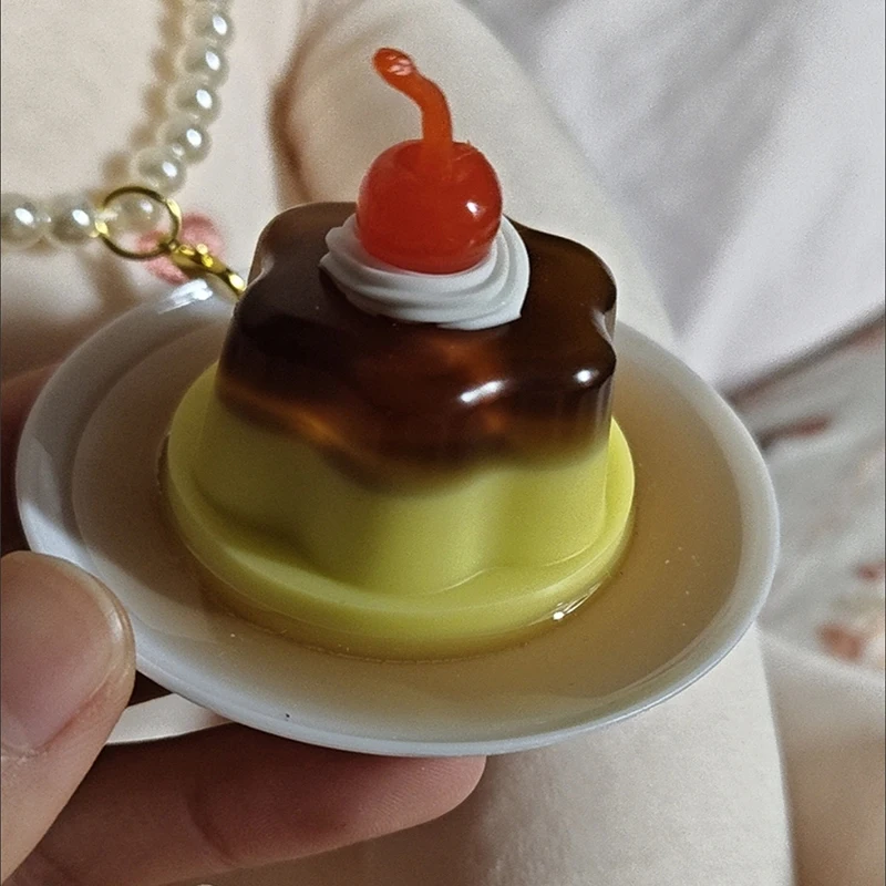 Ins Pudding Ornament Pendant 2D Cute Girl Gives Bestie Gift Key Chain Package Packaging Holiday Gift Cream Ice Cream Key Chain