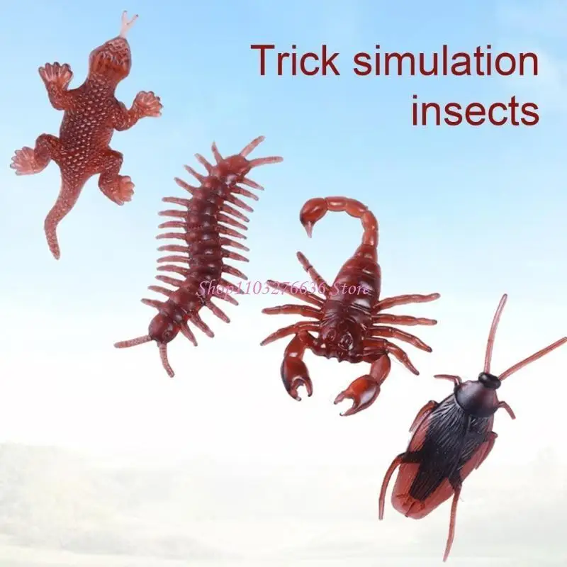 R6FD 100 Pieces Novelty False Insect Set With Centipedes Roaches Scorpions For Party Fun And Prank Jokes