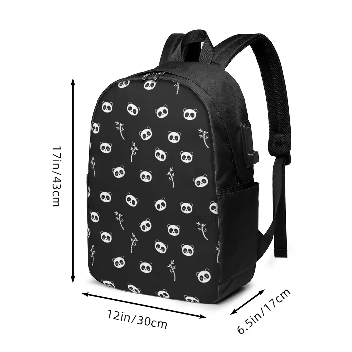 Cute Cartoon Panda Pattern Backpack Travel Notebook Bag Computer College Student School Bag Laptop Shoulder Bags for Men Women