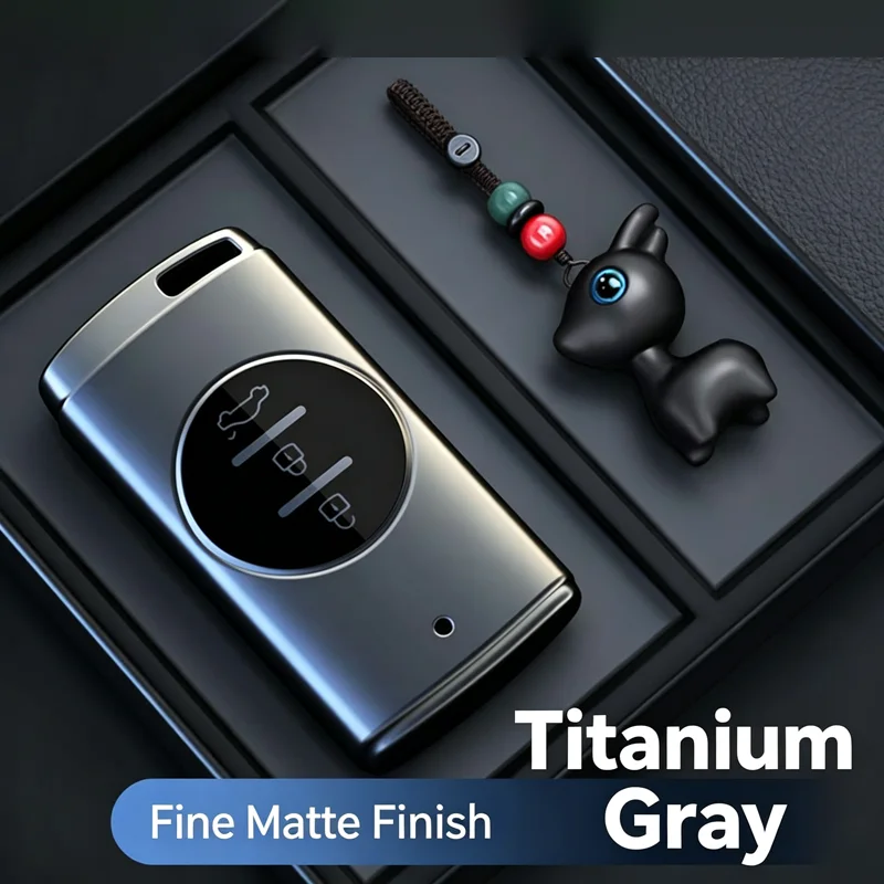 New Titanium Gray for Chery Tiggo 7 Pro Tiggo 8 Pro Arrizo 5 EQ7 5x 3x Gx Remote Smart Car Key Case Cover Keychain Accessories