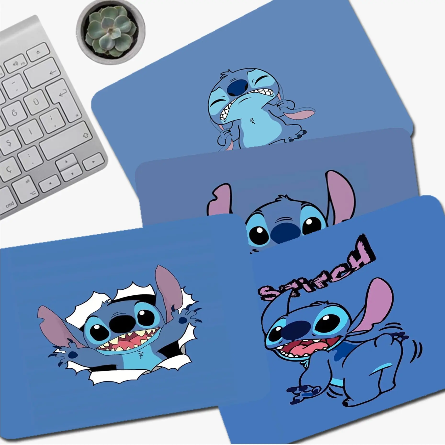

Игровой коврик для мыши с персонажами мультфильмов Disney Stitch, гладкий игровой коврик для клавиатуры и мыши от компании коврик для рабочего ст...