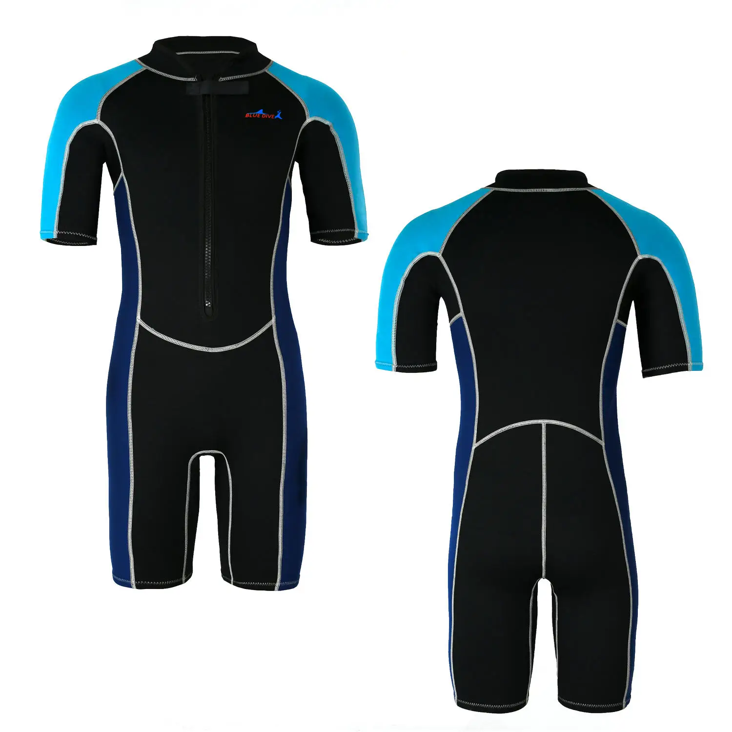 2mm Short Wetsuit Men Neoprene Diving Suit Split Sleeve Women Wet Suit Front Zip Spearfishing Swim Surfing Swimwear