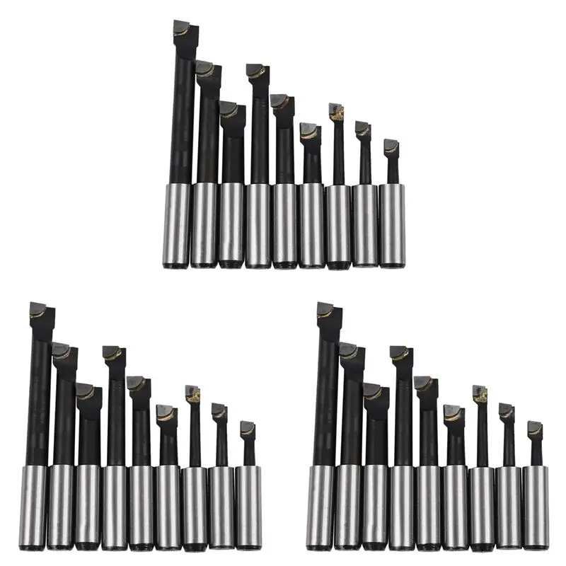 A93E-27Pcs Durable Hard Alloy Shank Boring Bar Set Carbide Tipped Bars 12Mm For 2 Inch 50Mm Boring Head For Lathe Milling
