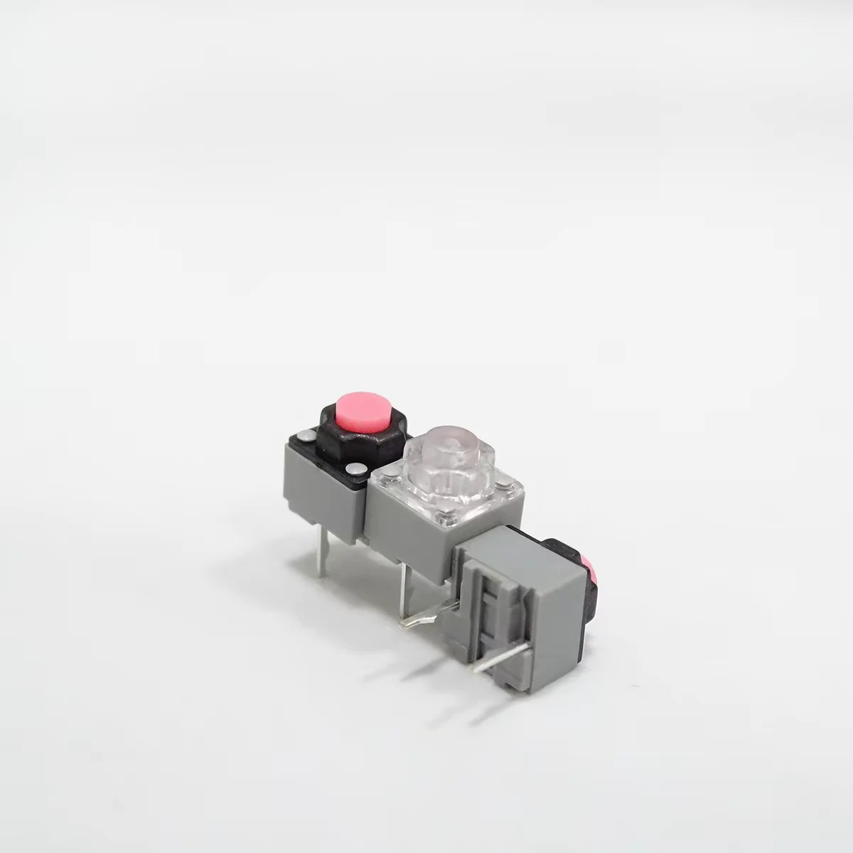 10pc-2pc HUANO 6×6×7.3mm Square Silent Micro Switch 2 Pin Pink Dot Gray Transparent for Mouse Button Mute Replacement