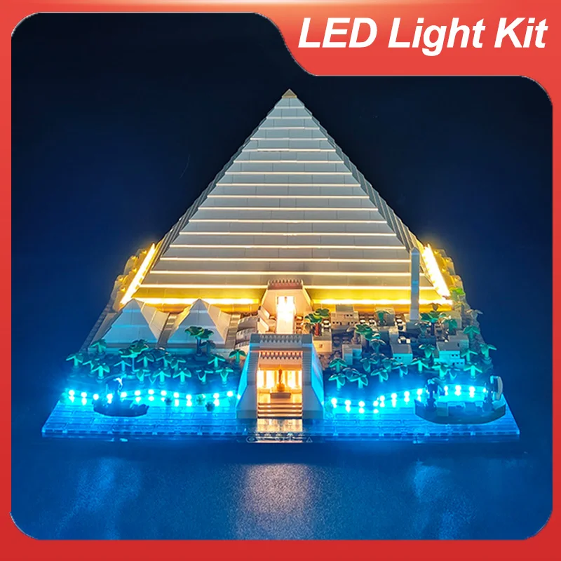 LED lighting kit for 21058 Great Pyramid building block bricks (only light no model)