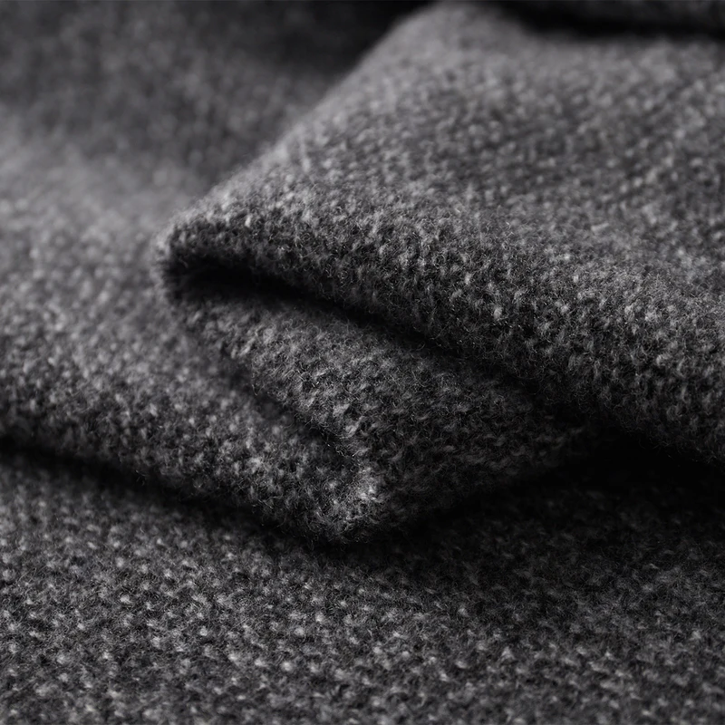 เสื้อสเวตเตอร์คอเต่าผู้ชาย CHICUU แบบมีซิป ผ้าหนา อุ่น 100% ขนแกะเมอริโน ถักนิตติ้ง สำหรับฤดูใบไม้ร่วงและฤดูหนาว เสื้อผ้าแคชเมียร์