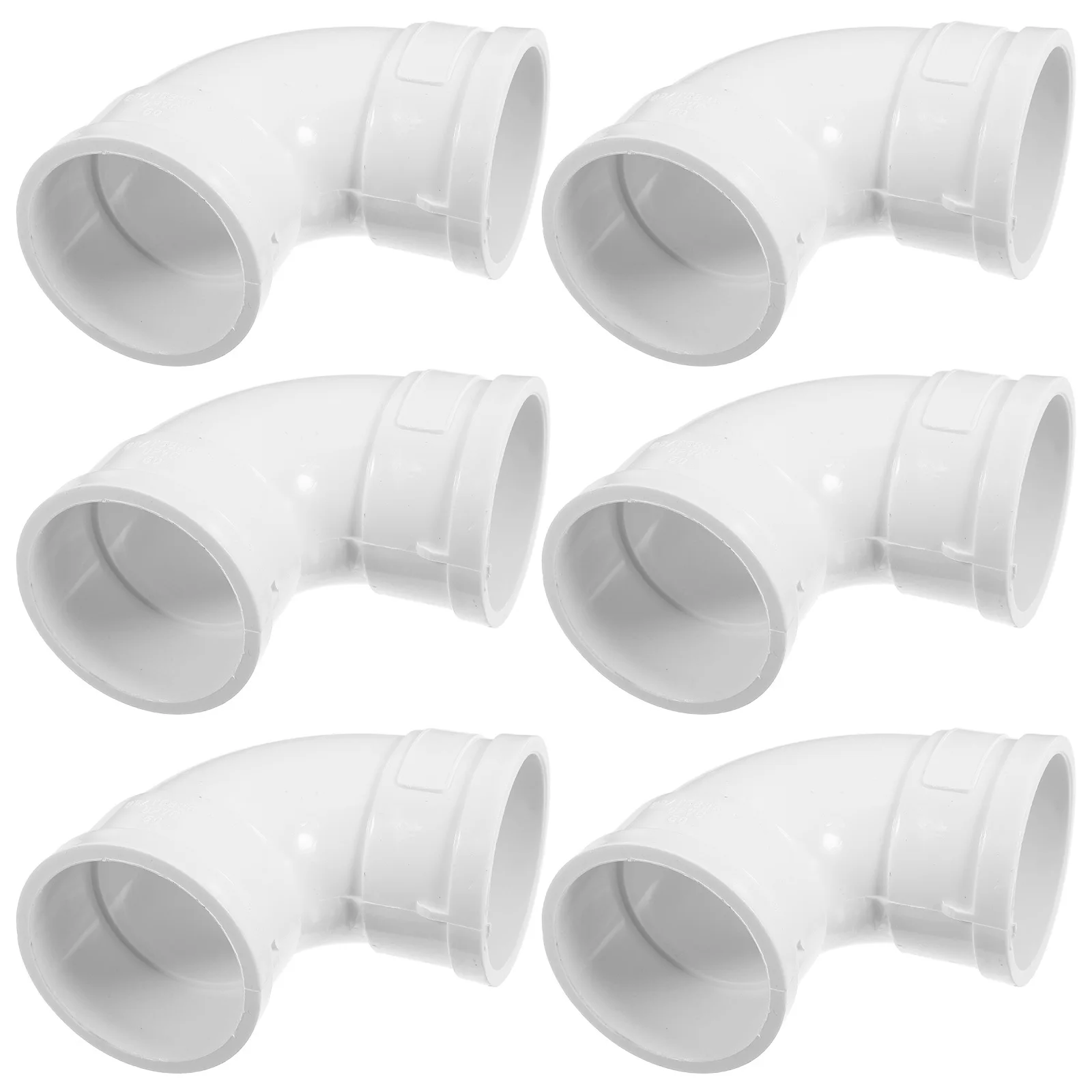 6Pcs PVC Elbow Drainage Pipe Fitting Durable Right Angle Connector Indoor Water Pipe Joint Hose Connector PVC Elbow