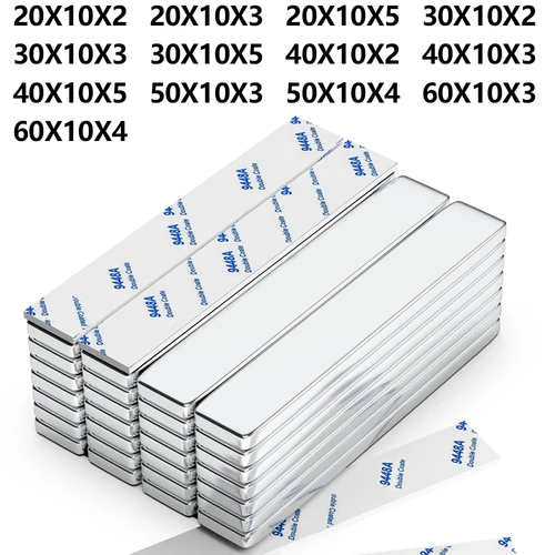 Imán de neodimio súper potente con bloque magnético adhesivo de doble cara NdfeB N35 imanes magnéticos permanentes fuertes para refrigerador