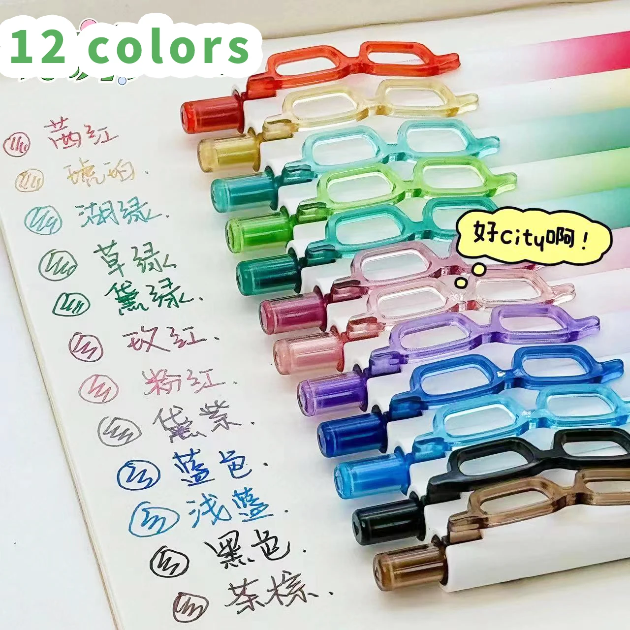 Aesthetic stationery supplies offices accessories back to school Writing pens Kawaii pen Color markers gel pens Colored pens