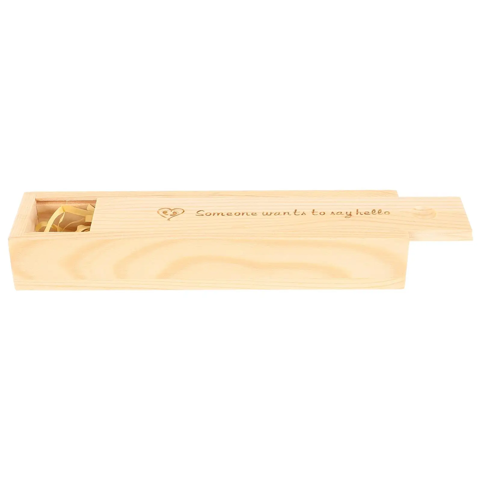 

Pregnancy Test Stick Wooden Box Female Announcement Case Gifts with Slide Lidded Baby