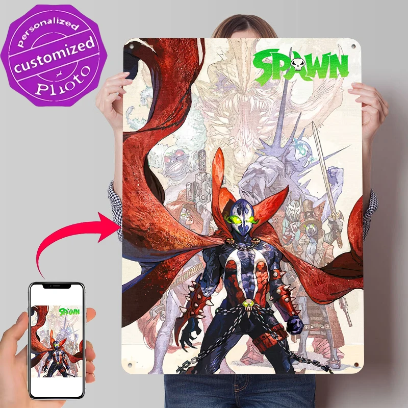 Spawn Comic-Buch-Cover-Kunst Blechposter Individualisierte Wandkunst Retro Vintage Metallschilder für Fans Raumdekoration Garage Haus Dekor