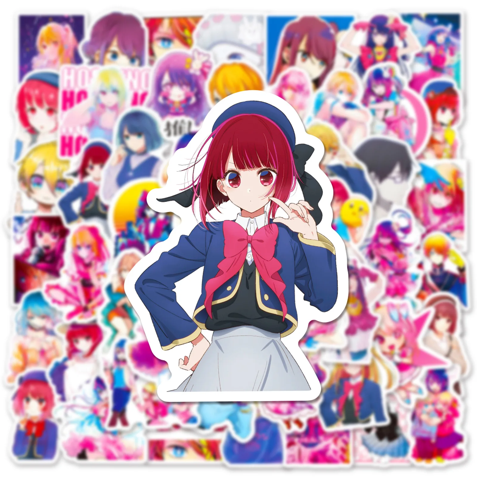 10/50PCS OSHI NO KO Stickers Funny Animation Sticker Cartoon Kids Toys Luggage Laptop Phone Guitar Car Bike Skateboard Decals