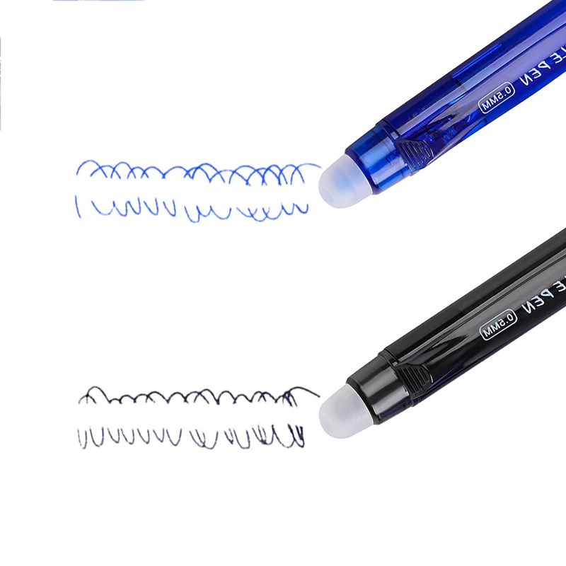 0,5mm Hochleistungs-Radierbarer Gelstift-Set mit Transparentem Schaft, Blau-Schwarze Magische Tinte, Abwaschbar, für Schule und Büro – Detail 5