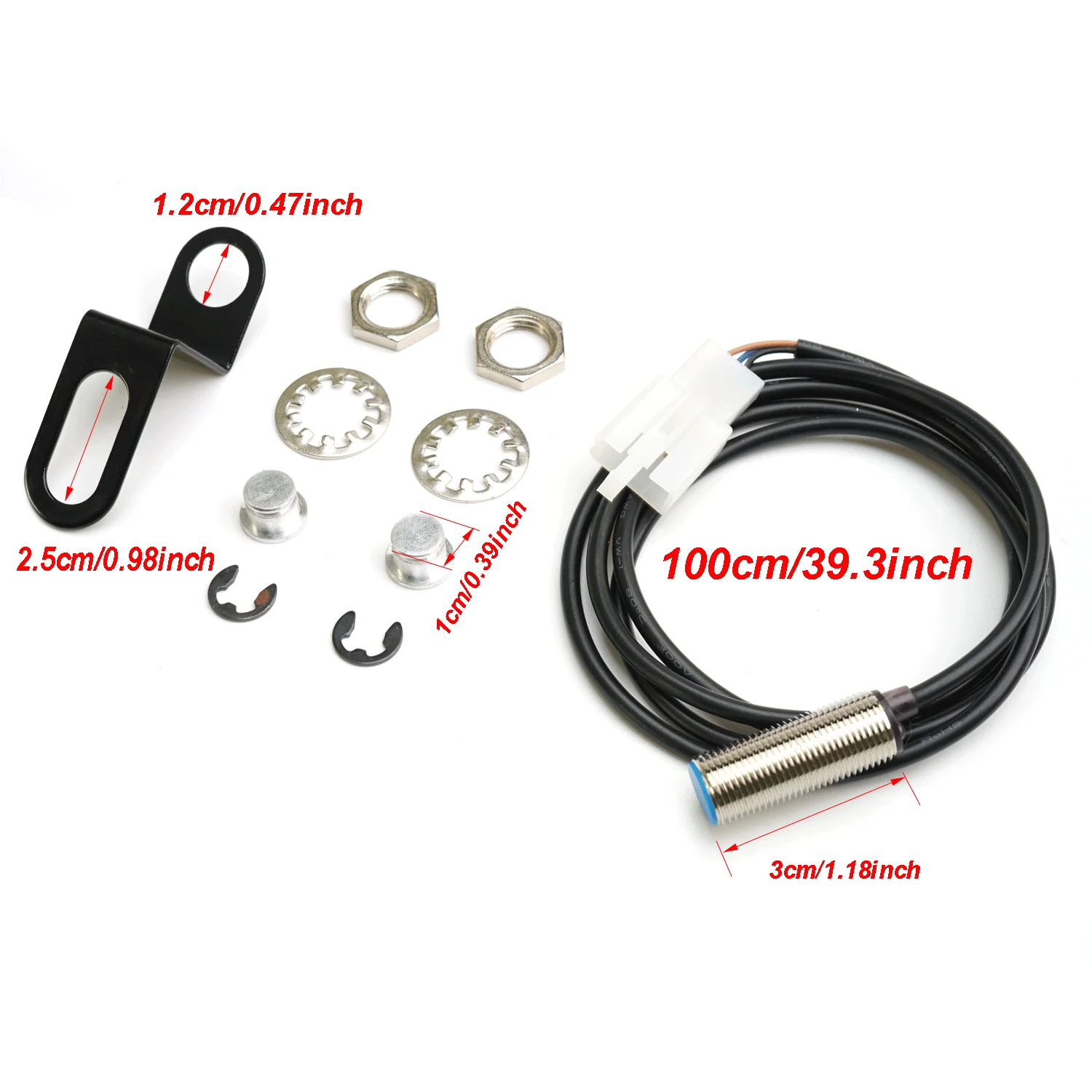 12V Motorcycle Speedometer Magnetic Sensor Cable 3 Pin Digital Odometer Speed Sensor Replacement for Scooter ATV Dirt Bike