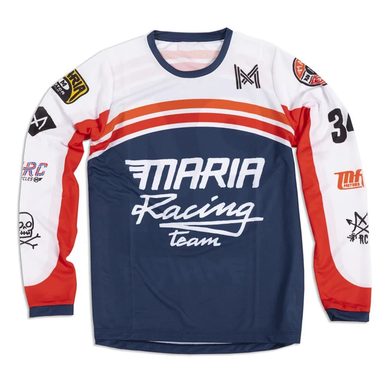 23 Maria off-road Racing Team Motocross Jersey Long Sleeve Downhill MTB Ciclismo Motorcycle Cycling Clothing BMX T-Shirt Bicycle