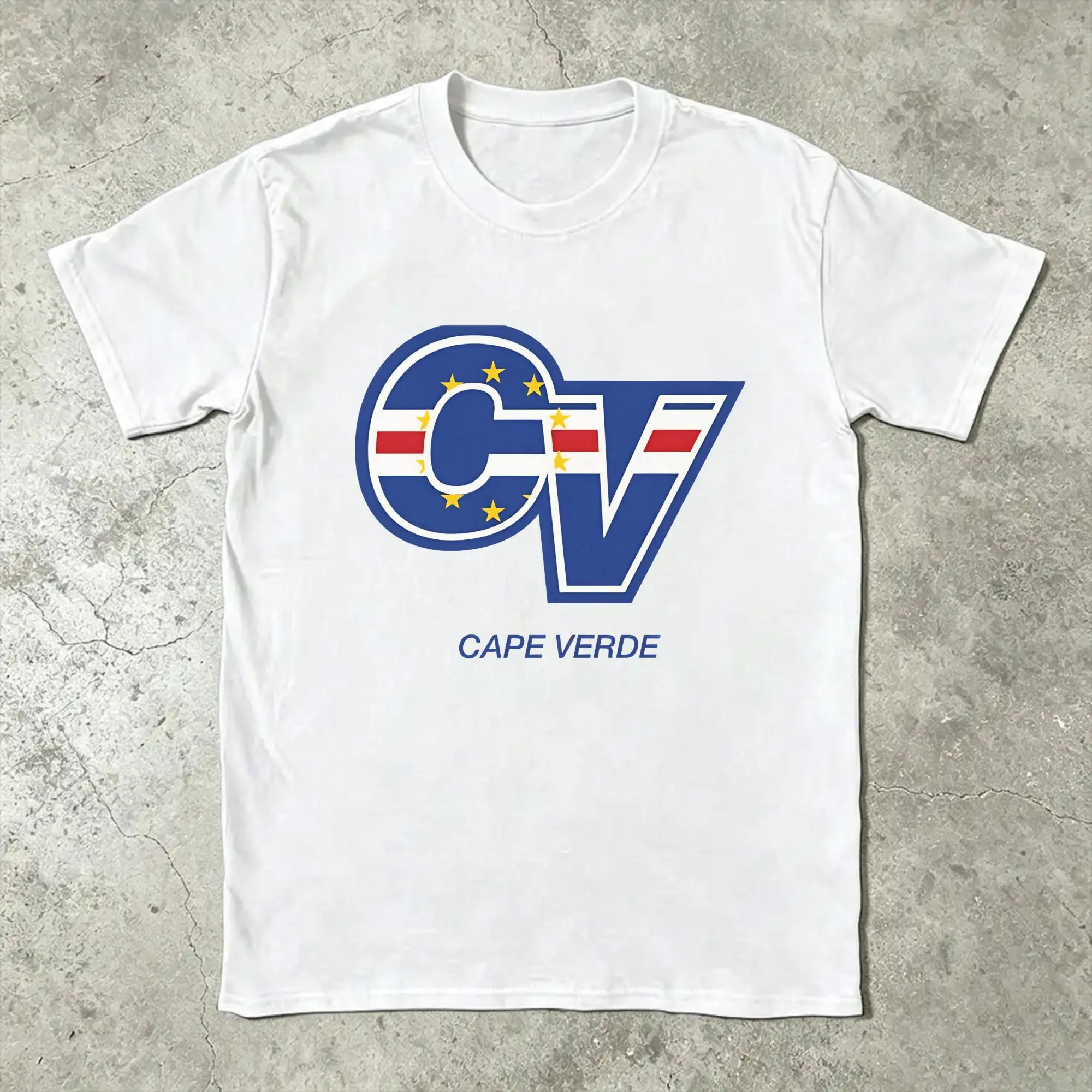 Harajuku T Shirt Summer Cabo Verde Flag Leisure T-Shirts  Cotton Tshirt for Adult Y2K Retro Plus Size Short Sleeve Top Tees