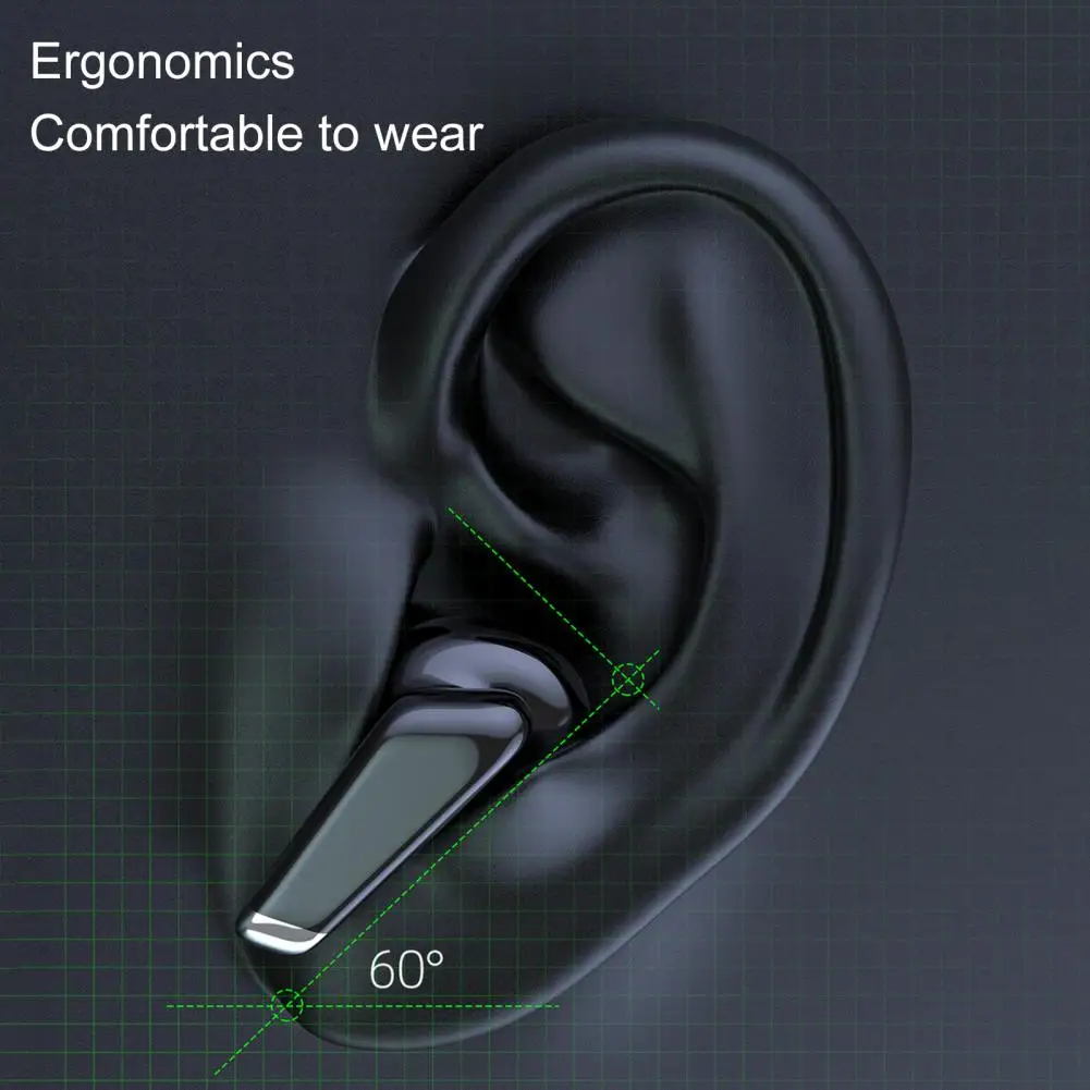 1 Pair Bluetooth-compatible Earphone LED Power Digital Display Fingerprint Touch Control Low Latency with Charging Box Stereo Su