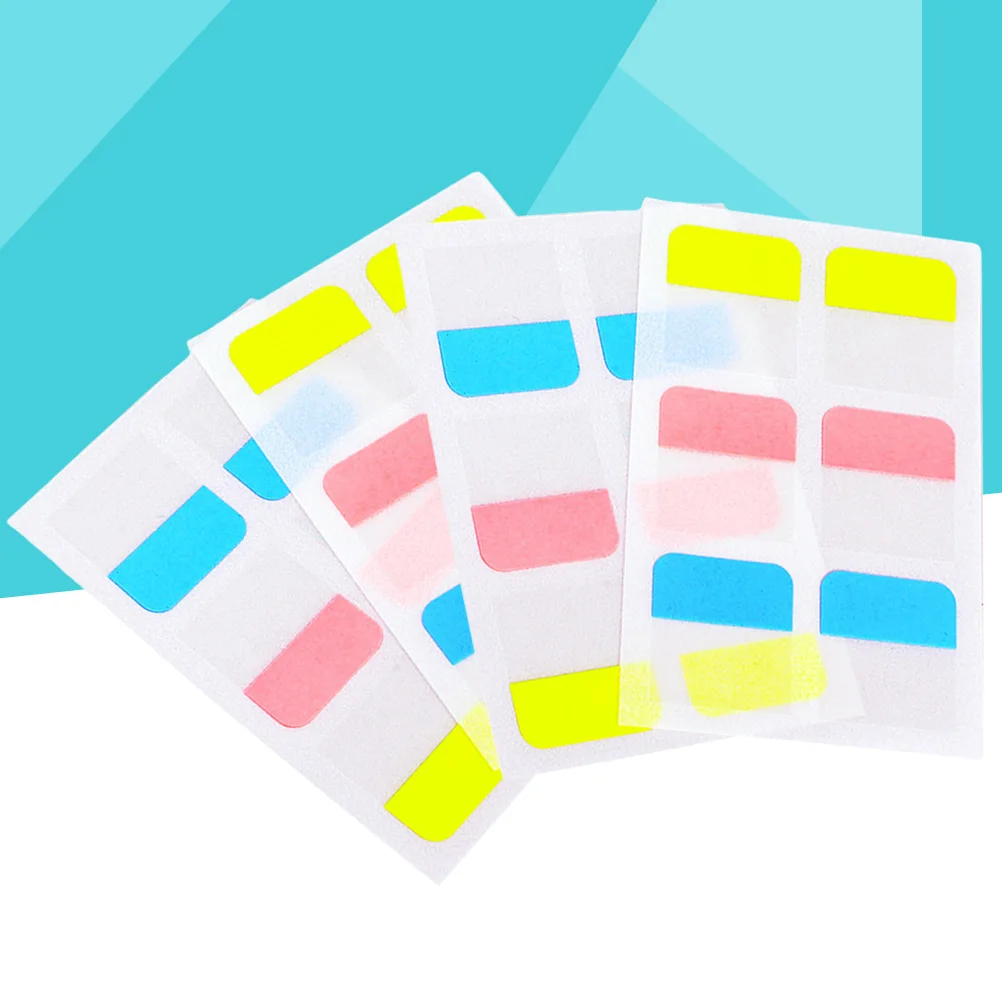 

4 Pcs Colorful Index Stickers Environment Friendly Rainbow Colors Pads Easy Distinguish Rich Colors Write Peel Stick