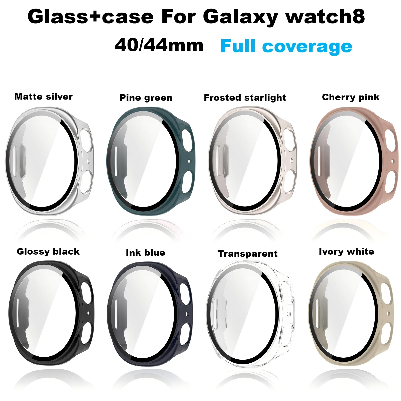 Vidro + capa para samsung galaxy watch 8 40mm 44mm protetor de tela de cobertura total resistente a arranhões para samsung galaxy watch8 capa