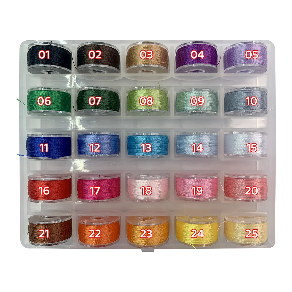 25 Farben * 90 Meter Hochglanz-Stickgarn Handgefertigte DIY-Nähmaterialien Hochglanz, Kein Nähfaden – Detail 7