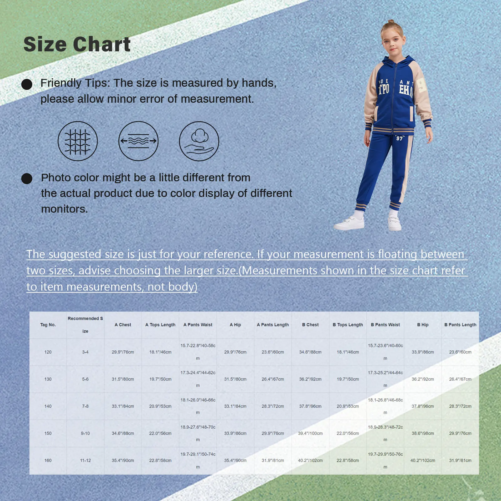 New Unisex Boys Girls Two-Piece Sports Outfit Color Block Tracksuit Hooded Sweatshirt with Sweatpants for Outdoor Hiking Camping - Image 6