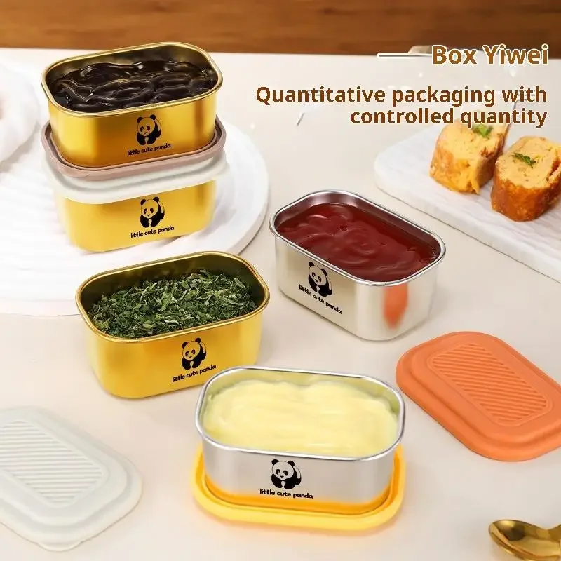140ml Portable With Sealed Lid Seasoning Box Leak-proof 304 Stainless Steel Sauce Cup Durable High Quality Condiment Containers