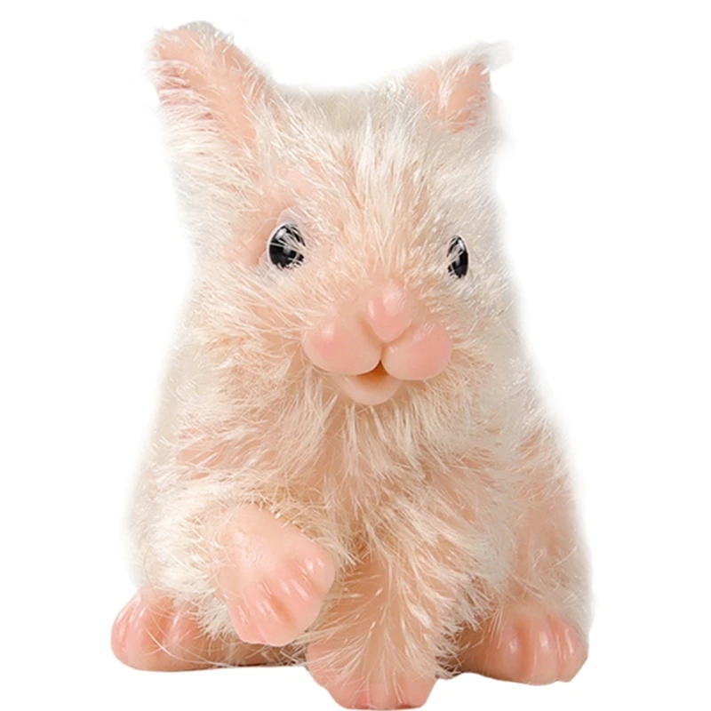 Realistic Rabbits Interactive Silicone Rabbits Model Reborns Pet Raise Playful Animal Figure Toy Kids Collectible Gift