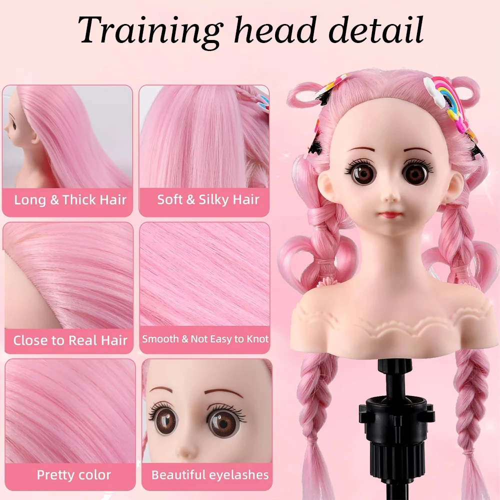 Haar Styling Pop Hoofd Voor Meisjes Styling Hoofd Voor Kinderen Mannequin Hoofd Voor Haar Styling Vlechten Oefenpop Hoofd Met Klem Houder