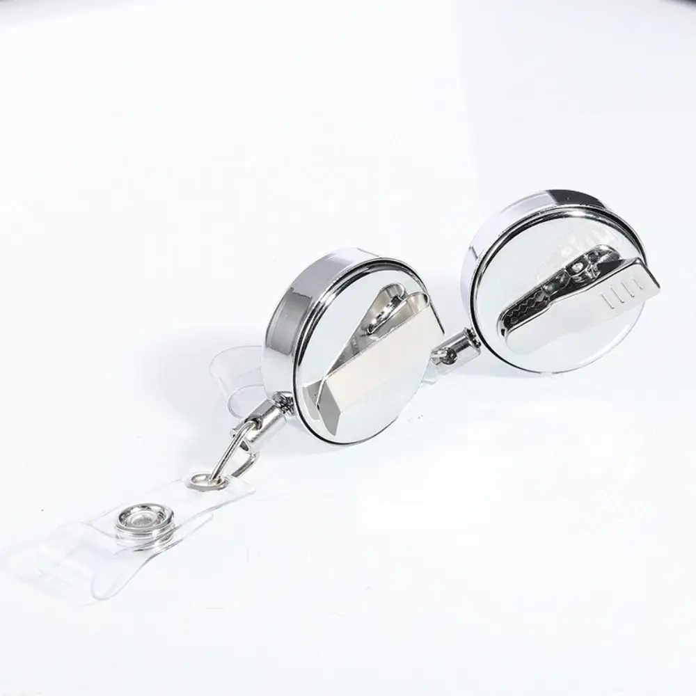 

Anti-Lost Retractable Badge Reel Name Tag Keyring Clips ID Badge Holder Keychain Alloy Easy To Pull Buckle Doctor Hospital