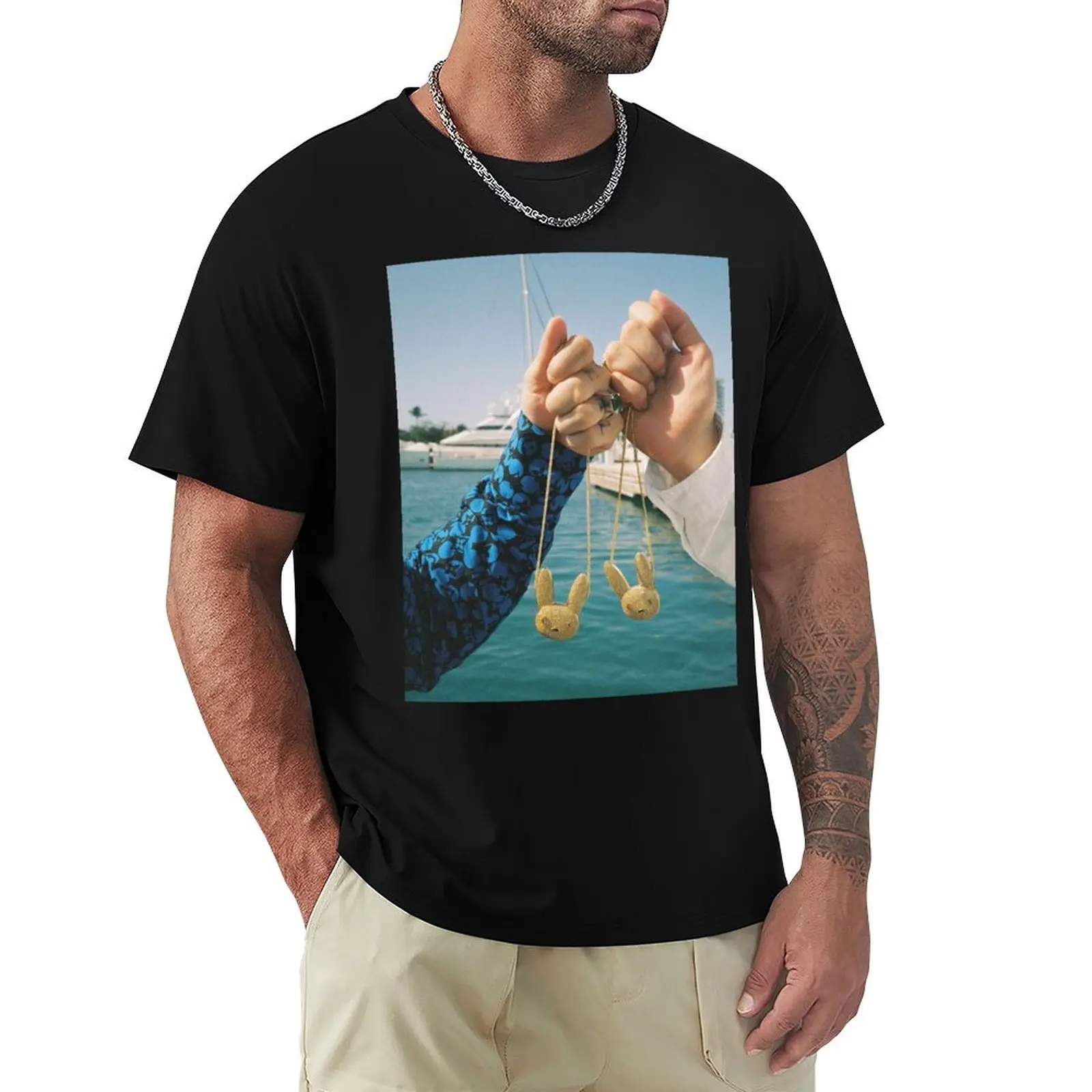 Camiseta OASIS de J Balvin y Bad Bunny, camiseta informal con estampado gráfico para uso diario