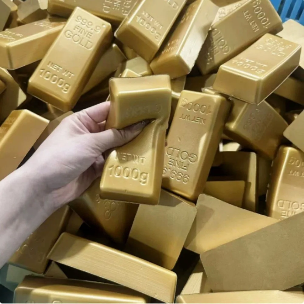 New Soft Gold Brick Squeeze Slow Rebound PU Sensory Fidget Gold Bars Decompression For