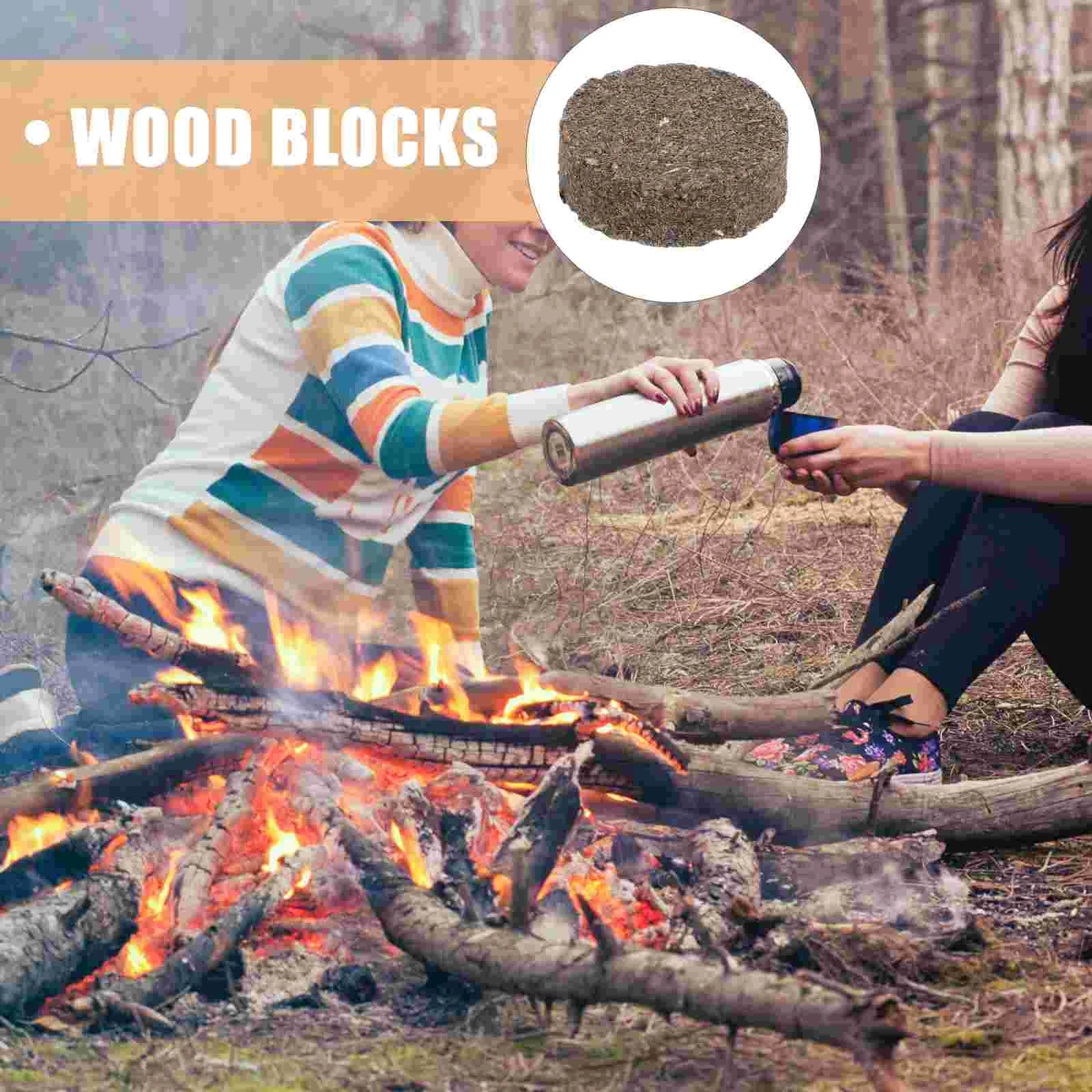 10 Pcs Wood Small Hot Pot Outdoor Picnic Charcoal Ignition Block Lighters Fireplace Matches Blocks for Camping