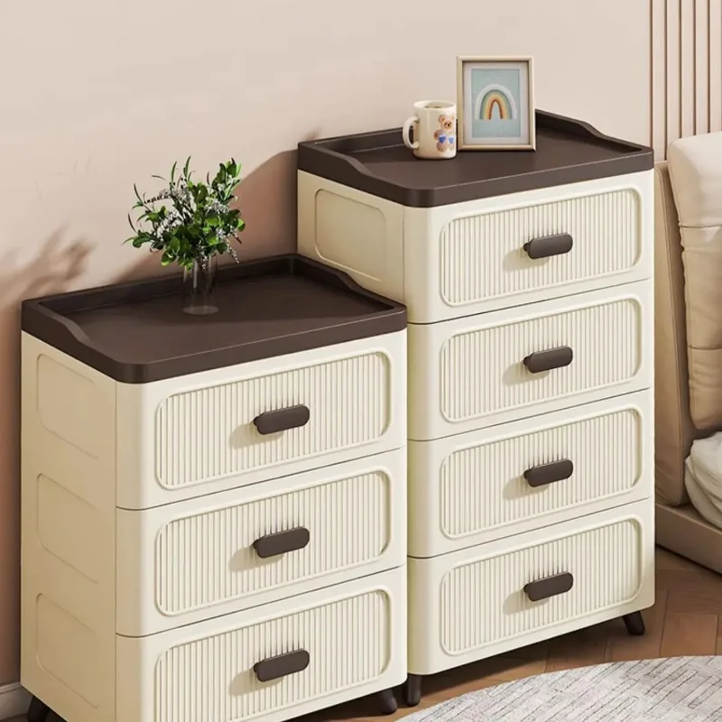 

Multi-Layer Plastic Drawers Storage Cabinet - Heavy-Duty Organizer with Wheels for Bedroom, Living Room, Closet & Nightstand