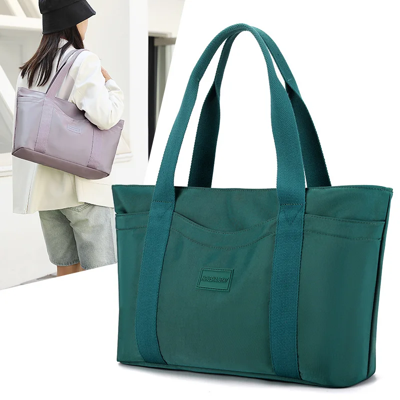 

New Nylon Fabric Women's Bag Large Capacity Tote Bag with Multiple Pockets Lightweight Splash Proof Sailor Carrying Bag