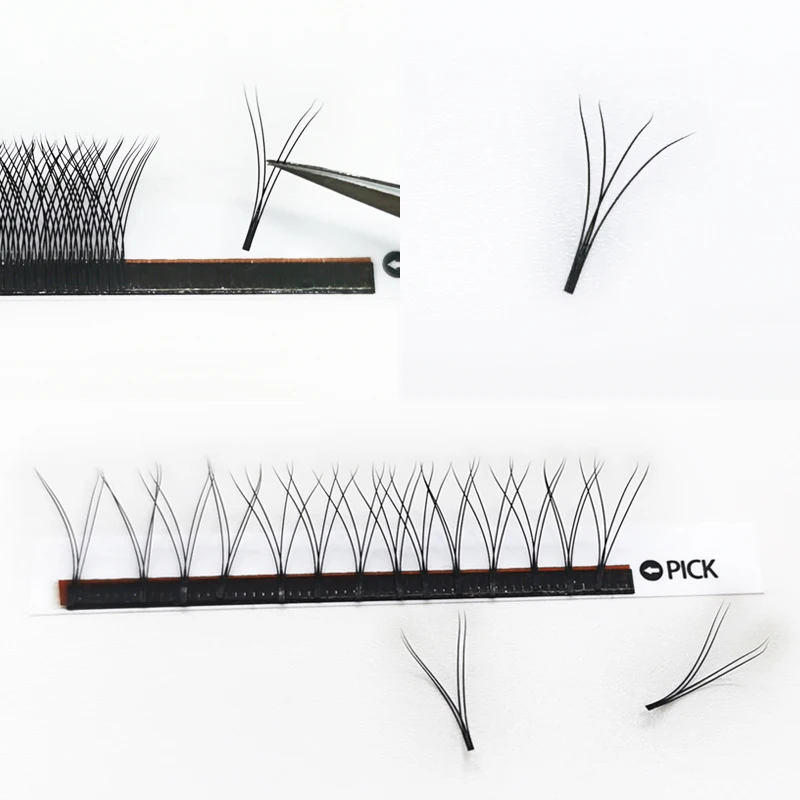 YY 3/4D W Shape Lashes 0.07 Faux Mink C/D/DD/CC/M 6-20mm Natural Soft Brazilian Eyelash Premade Volume Fan Lashes Extension