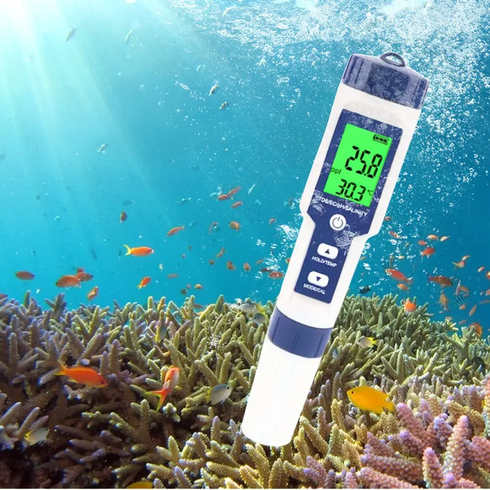 Multi Function Digital For HO EZ9909 PH TDS Salt Conductivity Temp Meter Laboratory Analysis Apparatus