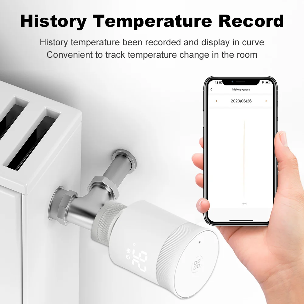Tuya ZigBee3.0 TRV Radiator Actuator smart Programmable Thermostat Temperature Heater App Remote Controller Alexa Google Home
