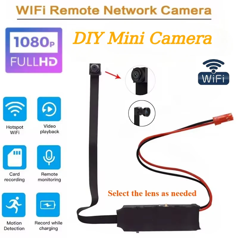 DIY WIFI IP Mini módulo de cámara movimiento DV 1080P Mini videocámara grabadora de vídeo seguridad del hogar cámaras P2P Control remoto oculto TF