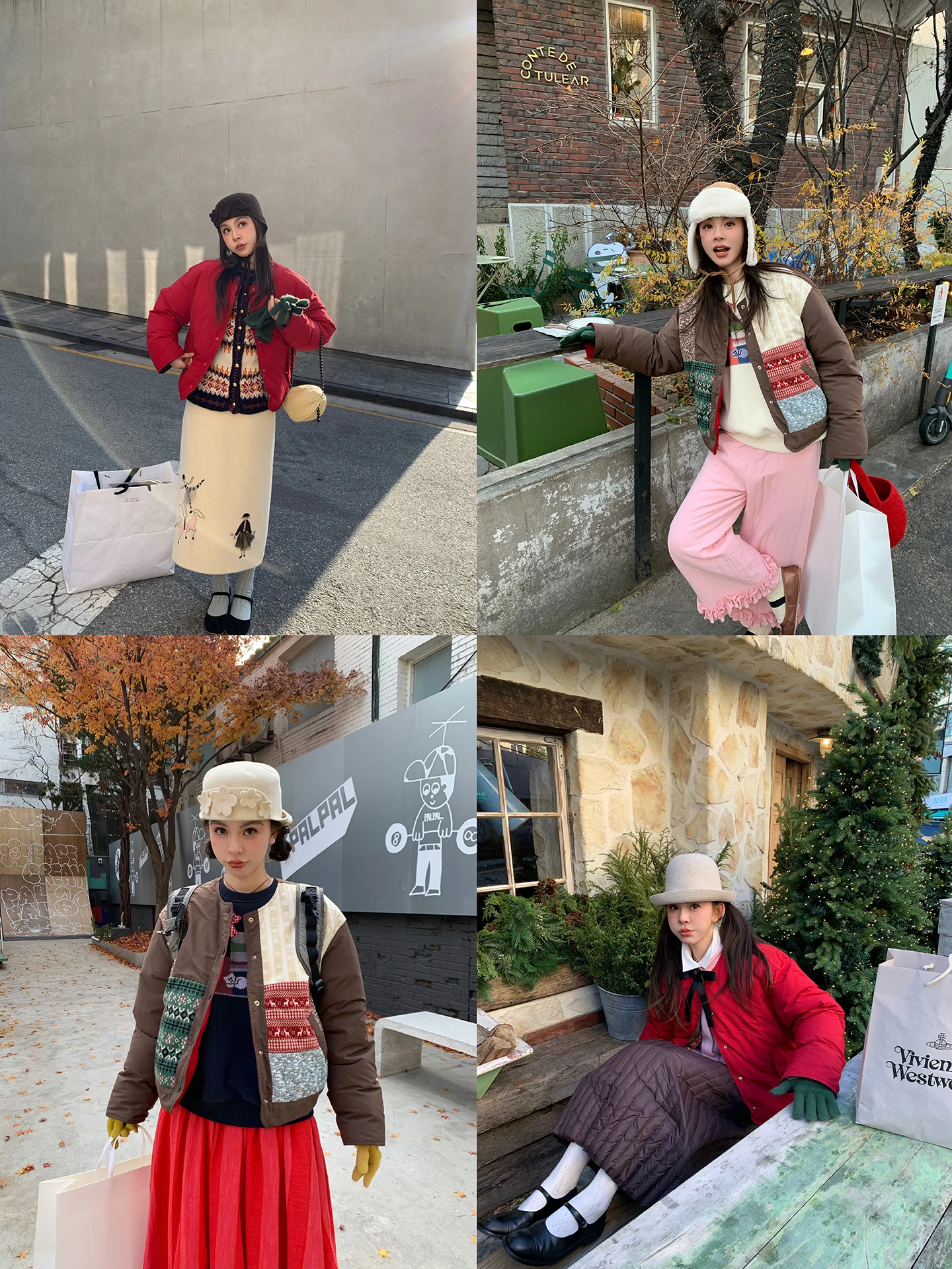 

Double-Sided Wear White Du down Patchwork Jaet Retro Commute Sle Straight Cut Long Sve round Ne Regular Length