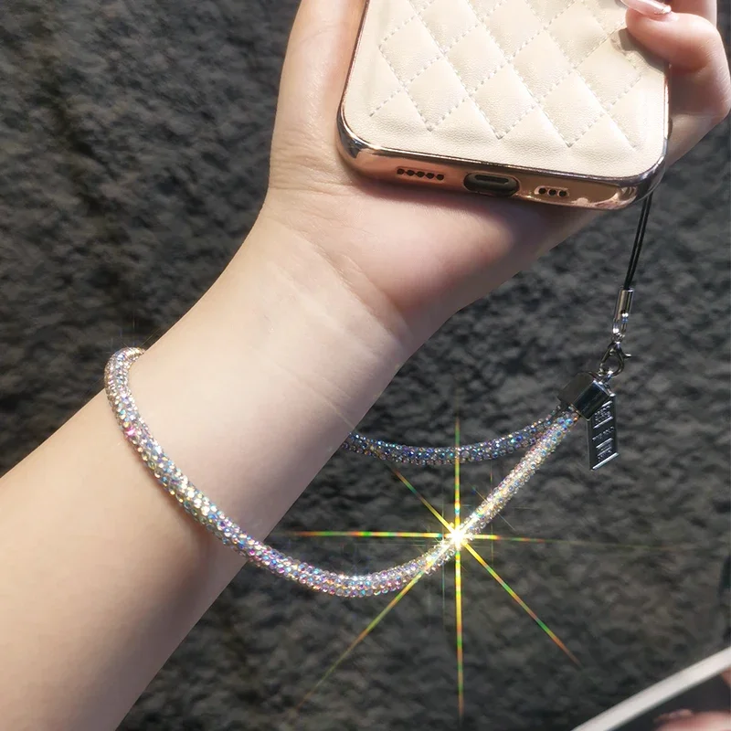 Mobile Phone Lanyard Long Neck Strap Anti Loss Pendant Short Water Diamond Pendant Wrist Chain Luxurious Full Diamond Pendant