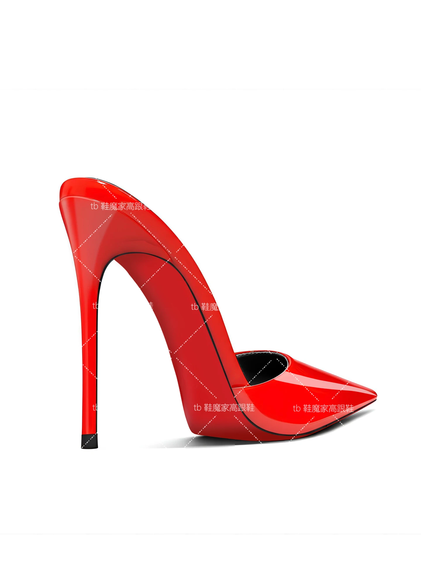 2025 new ultra-thin toe cap sandals 12cm sexy pointed red soled high heels for women, half slippers for outdoor wear