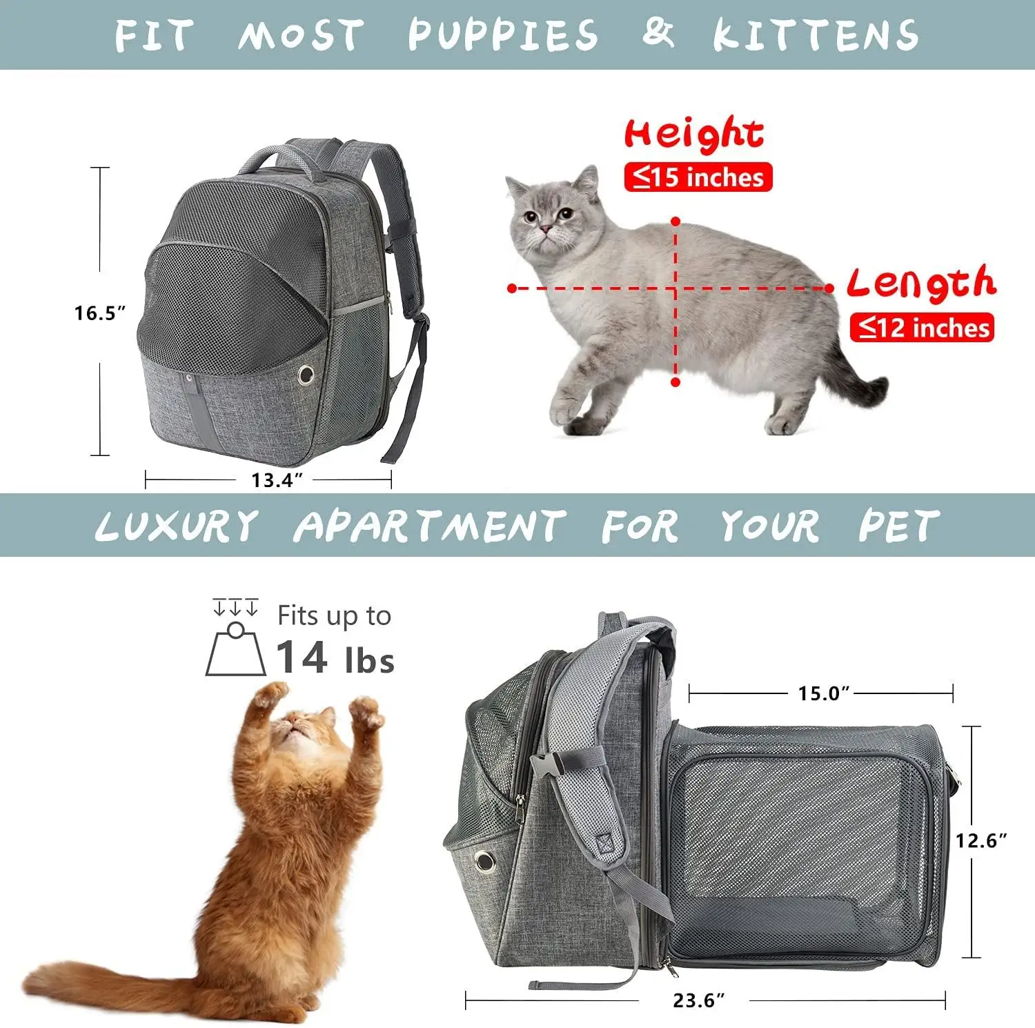 stock storage Cat Backpack Carrier Pet Expandable Backpack for Dogs Backpacks Carrier,airline approved pet travel carrier bag