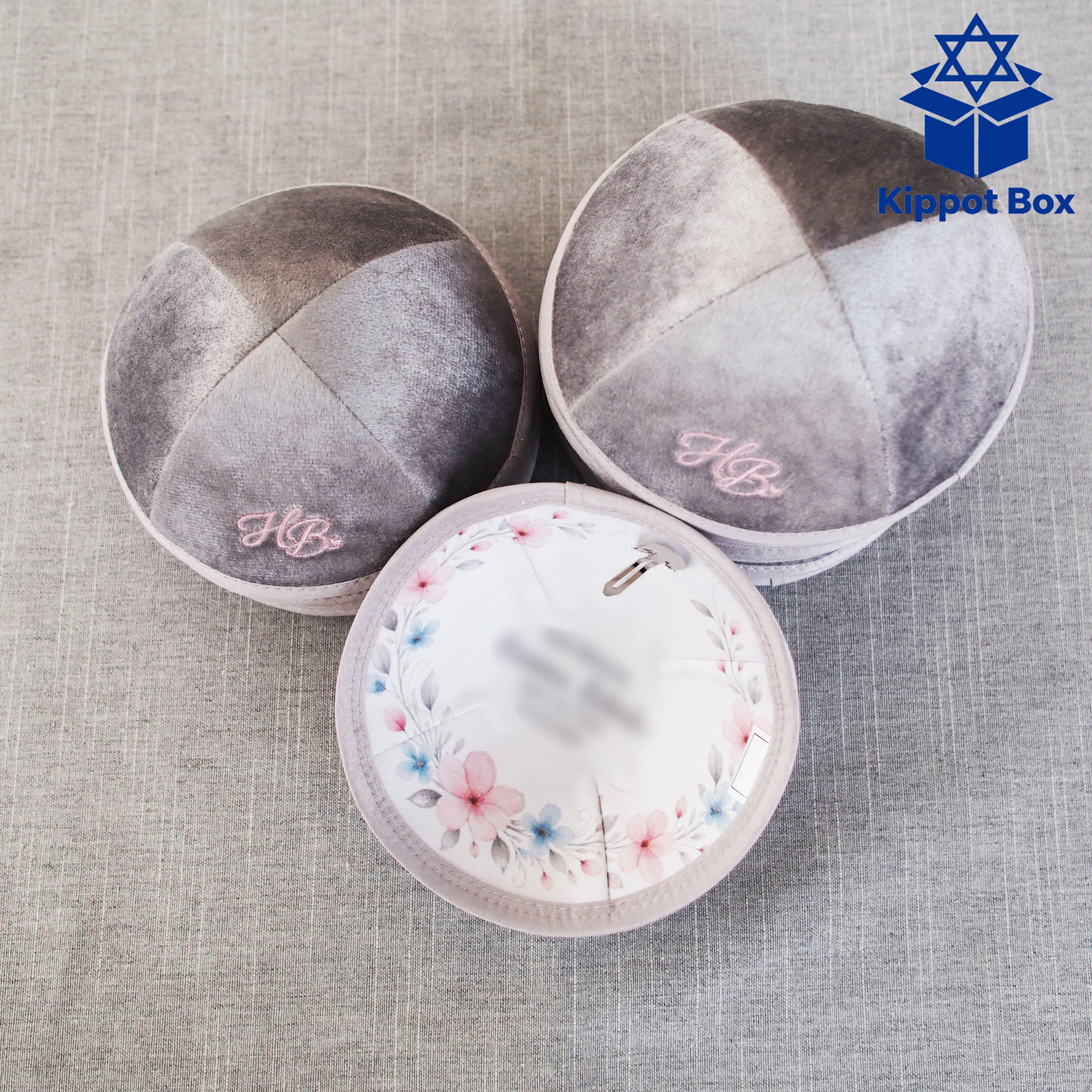 Custom Embroidered & Digitally Printed Fleece Fabric Kippah for Weddings and Bar/Bat Mitzvahs, Jewish Gifts, Yarmulke.