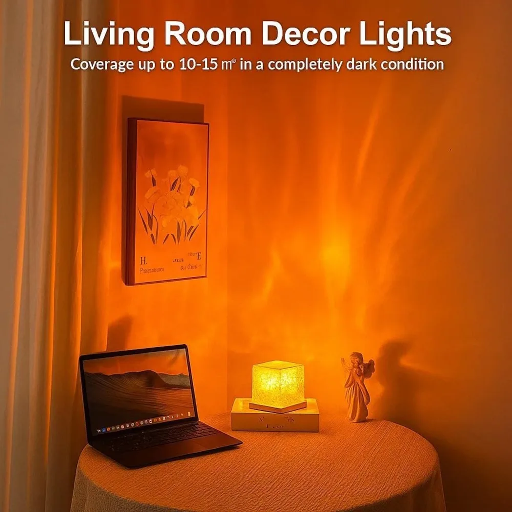 جهاز عرض الأضواء الشمالية مع جهاز تحكم عن بعد بتأثير موجة ديناميكية 16 لونًا لديكور الغرفة #6