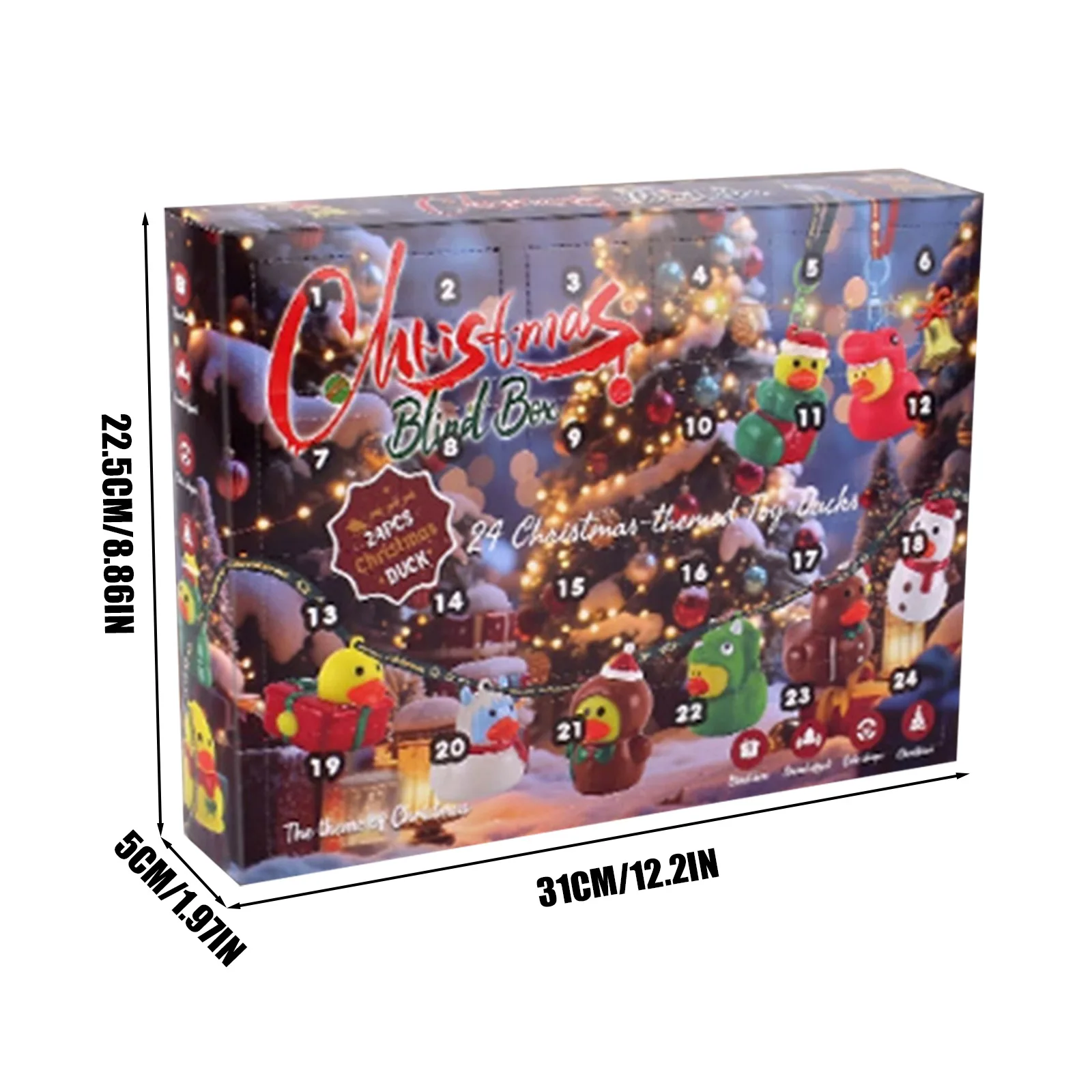 Glow in The Dark Sand Timer Each Advent Calendar Includes 24 Hidden Rubber Duck Figures Bringing Daily Countdown to Christmas