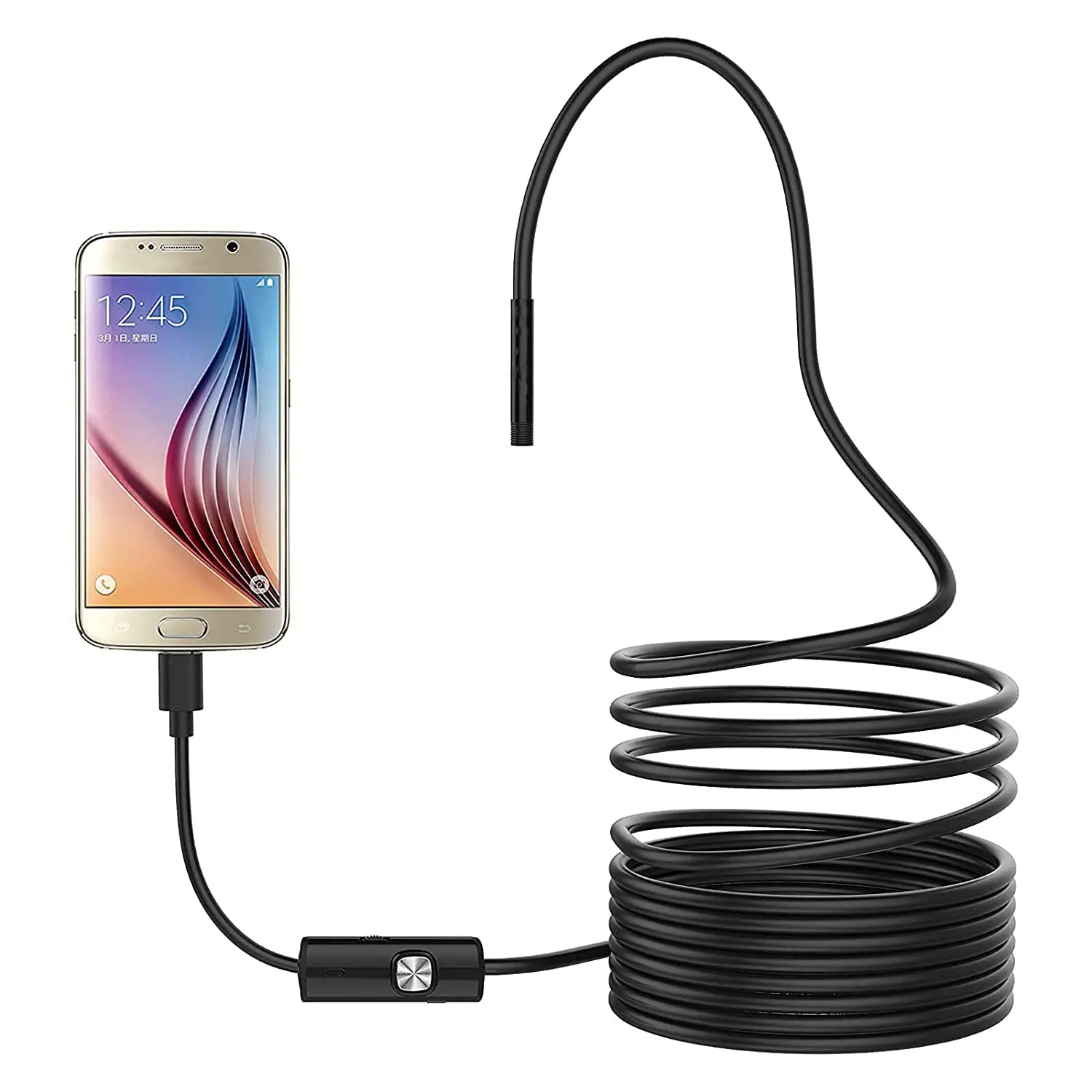 AN100 5.5mm Endoscopic Camera for Mobile 3in1 Tpye-c Micro USB c  Borescope Mini Camera Piping Inspection Camera for Drain Pipe