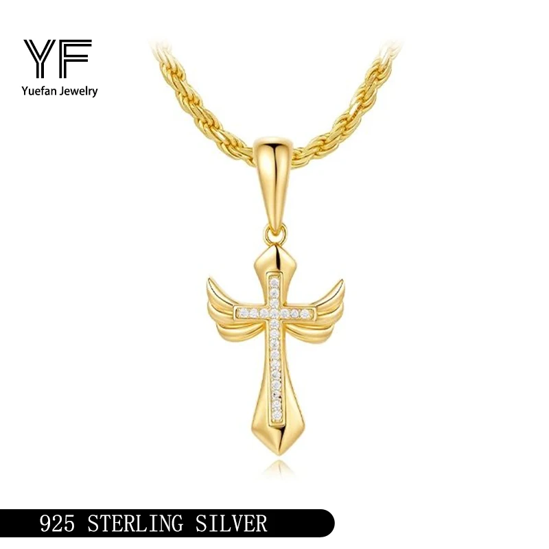 

1.5mm Moissanite Cross Necklace Silver 925 GRA Certified Pendant Neck Chain For Men Women Jewely Hoop Crossing Pendants Gift