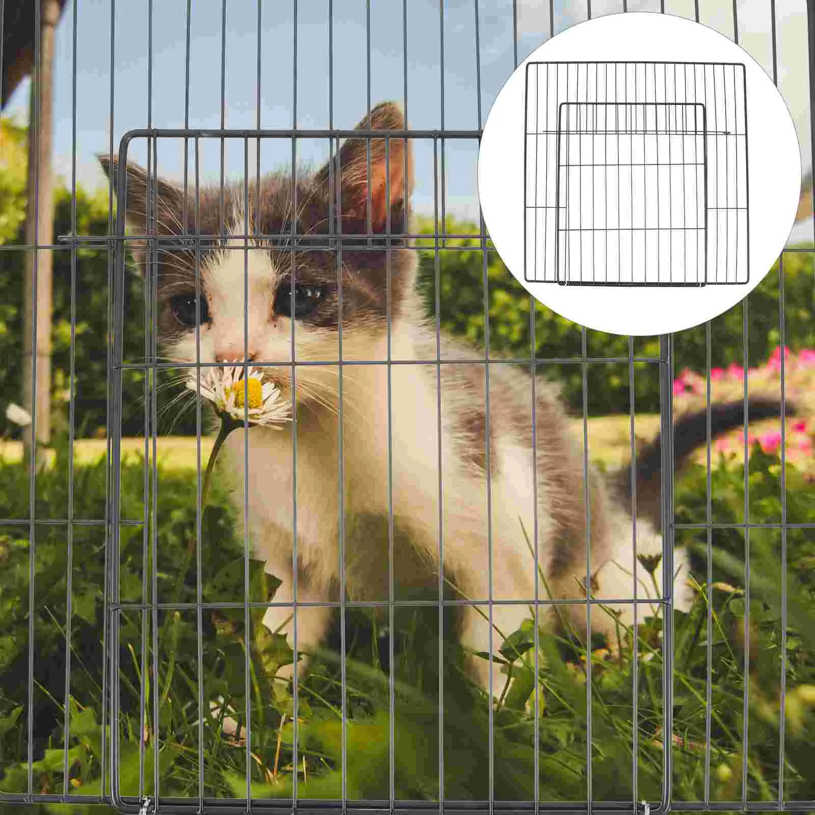 

1 Piece Cat Cage Mesh Door Metal Wire Mesh Easy Install Disassemble Accessory Wire Fencing Door Small Playpen Cat Cage Crate Pet