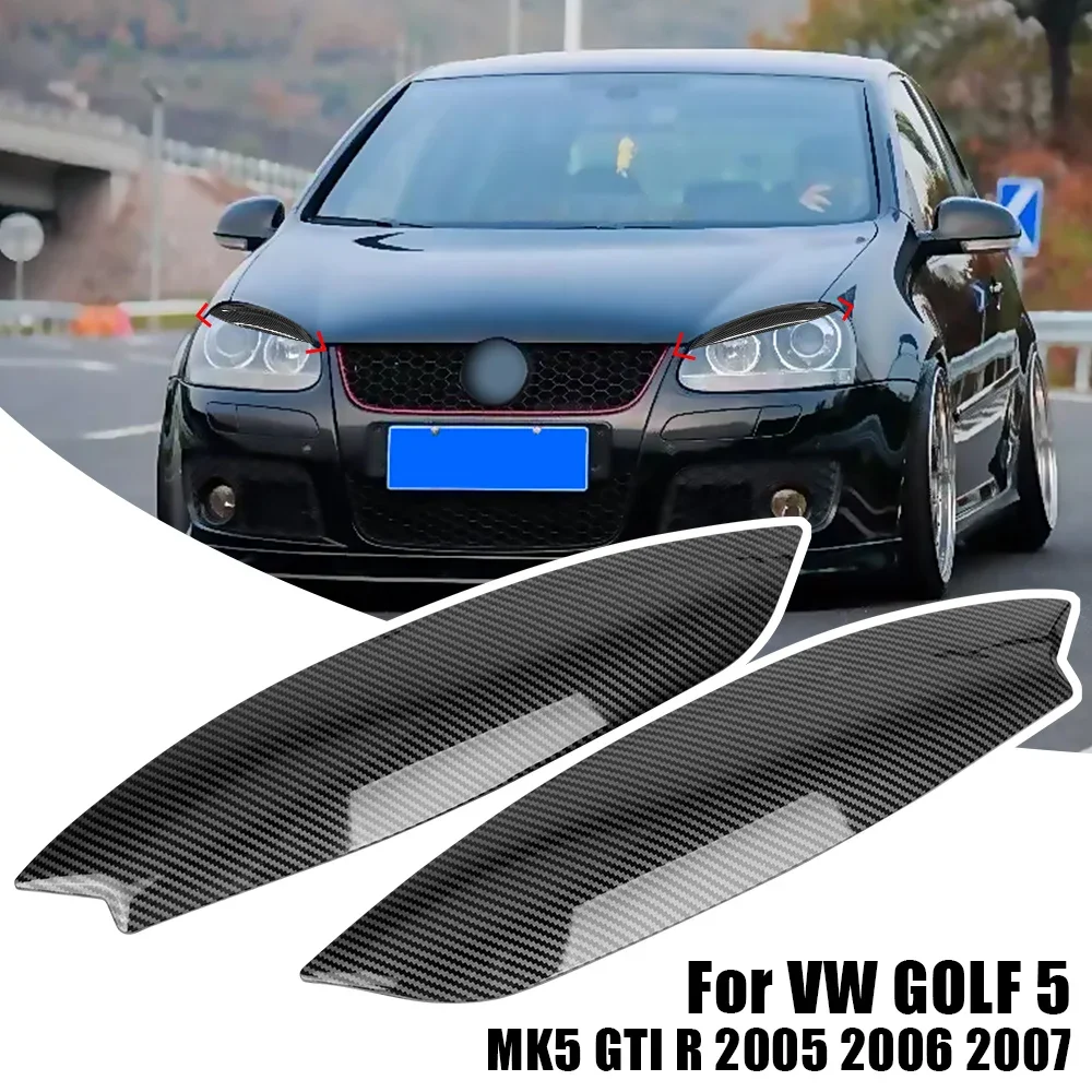 

1 Pair For Volkswagen Chrome Headlights Eyebrow Eyelids Trim Cover Exterior Accessories For VW GOLF 5 MK5 GTI R 2005 2006 2007