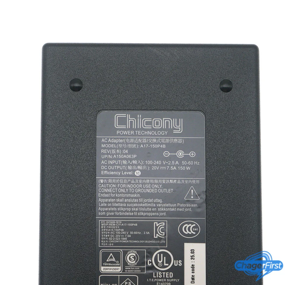 20V 7.5A 150W Power Charger For Msi GF76 Gaming Laptop AC Adapter A17-150P4B A18-150P1A A150A039P 4.5 x 3.0mm Power Supply - view 2